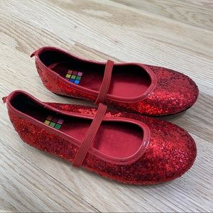 kids red glitter shoes